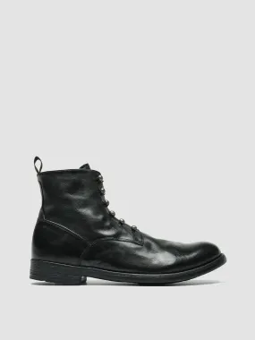 HIVE 051 - Black Leather Zip Boots,Men Boots