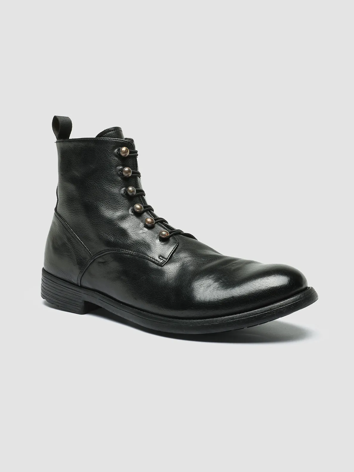 HIVE 051 - Black Leather Zip Boots,Men Boots