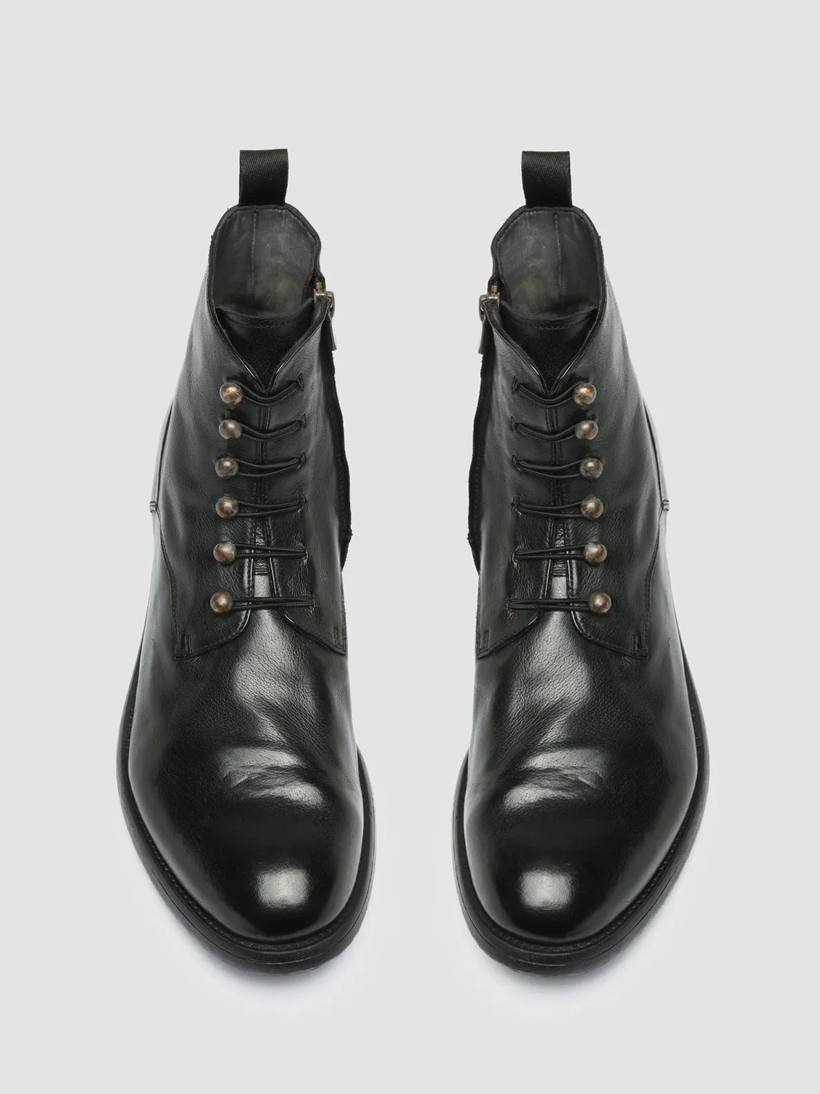 HIVE 051 - Black Leather Zip Boots,Men Boots