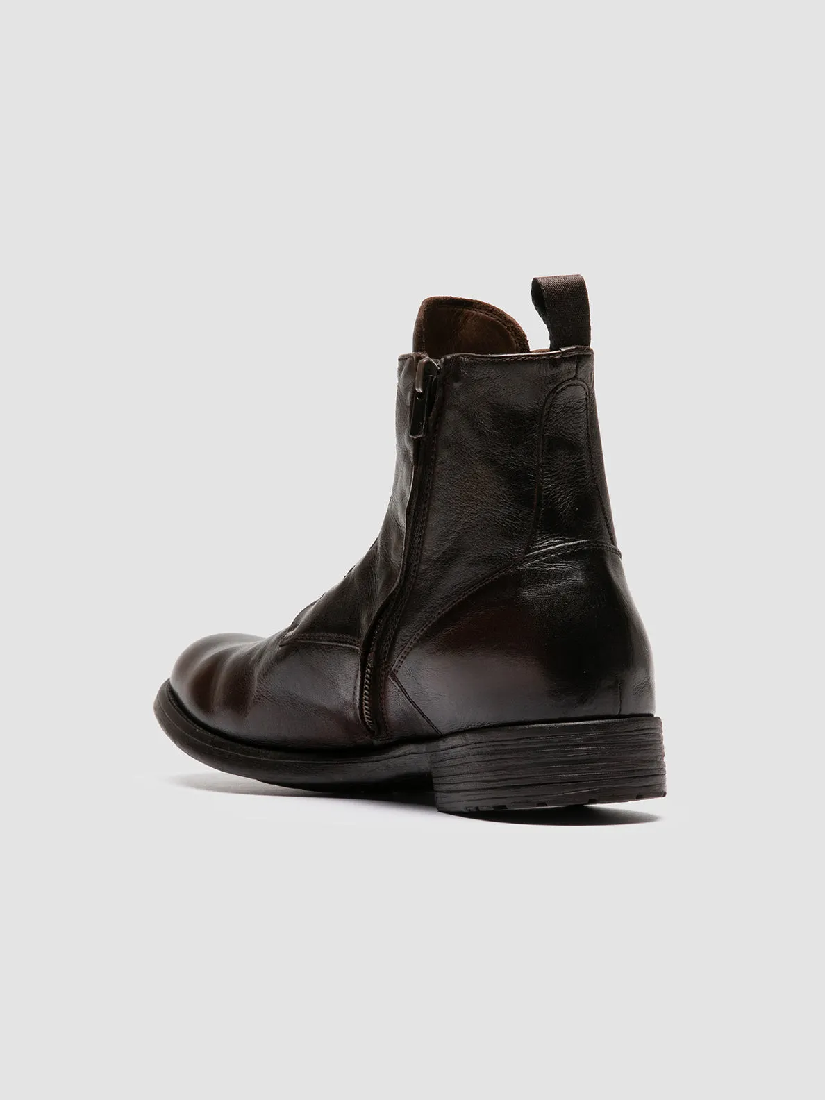 HIVE 051 - Brown Leather Zipped Boots,Men Boots