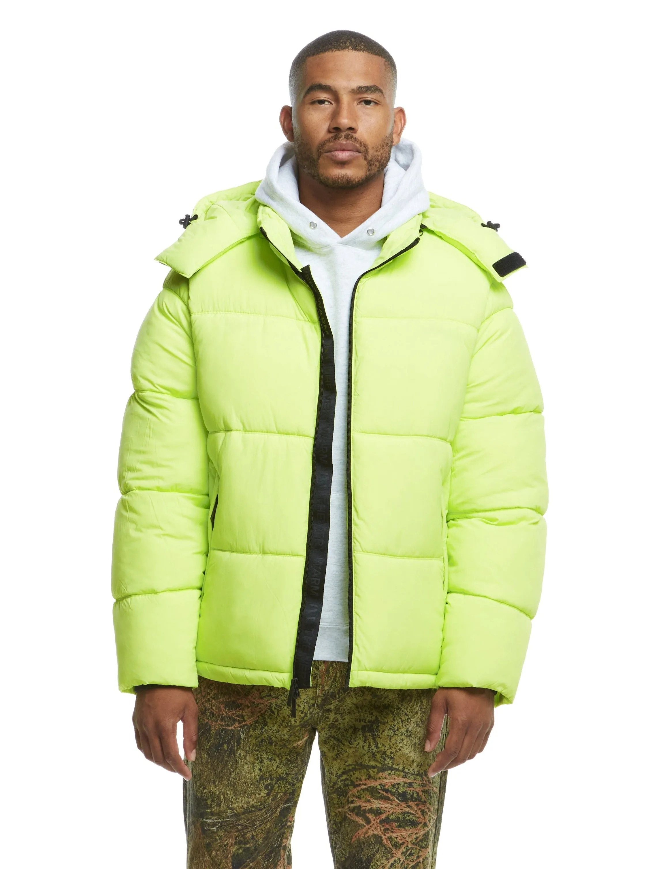 Hooded Puffer - Lime,Women