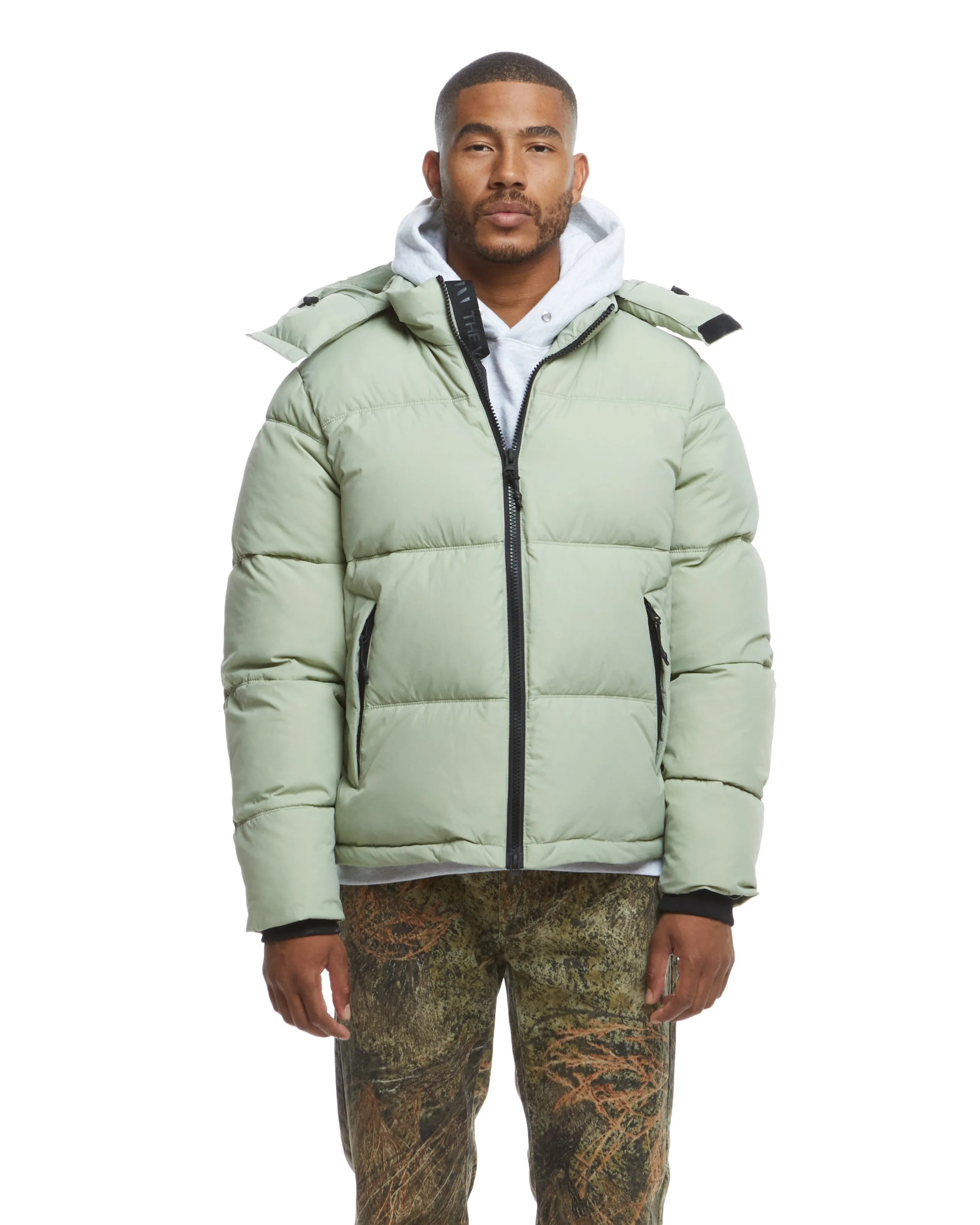 Hooded Puffer - Sage,Women
