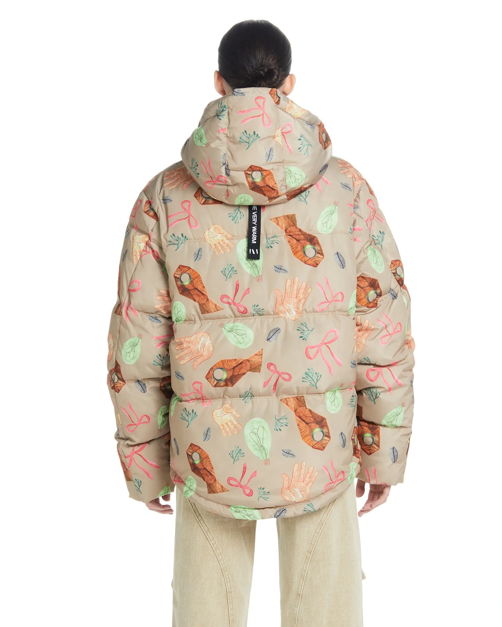 Hooded Puffer - Squid Taupe,Women