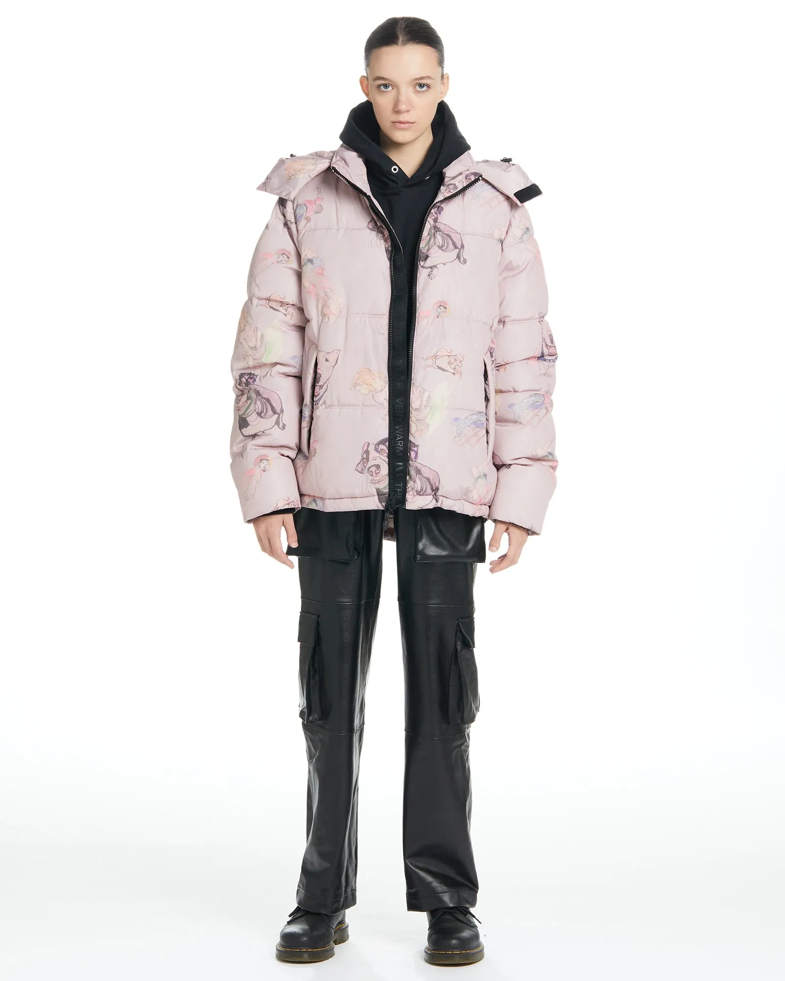 Hooded Puffer - Yuri Pink,Men