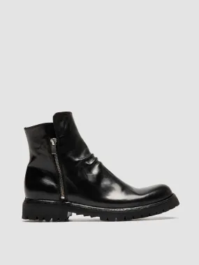 IKONIC 004 - Black Leather Zip Boots,Men Boots