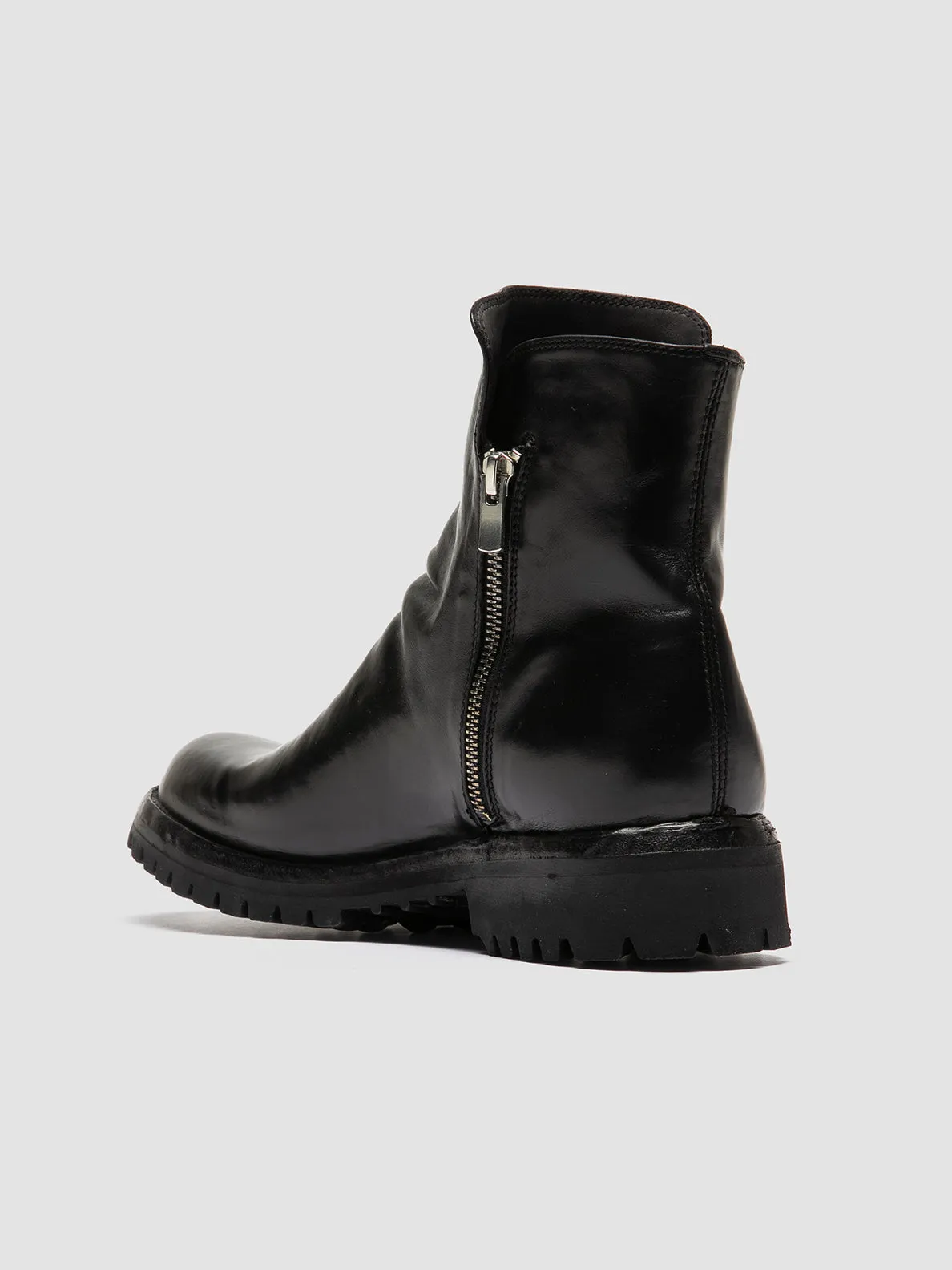 IKONIC 004 - Black Leather Zip Boots,Men Boots