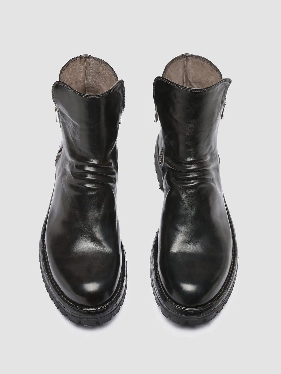 IKONIC 004 - Grey Leather Zip Boots,Men Boots