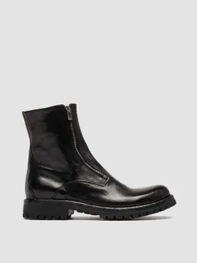 IKONIC 012 - Black Leather Zipped Boots,Men Boots