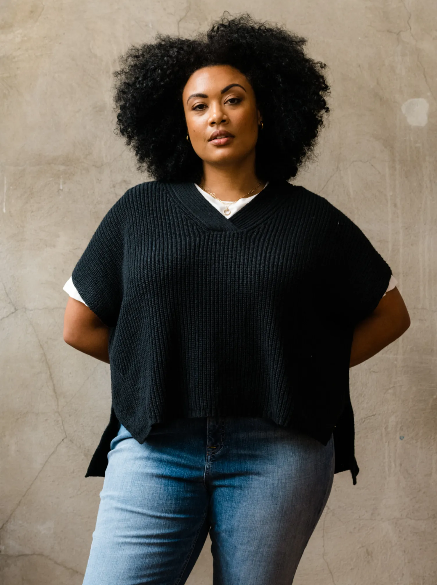 Ingrid Sweater Vest - Black,Women Sweaters