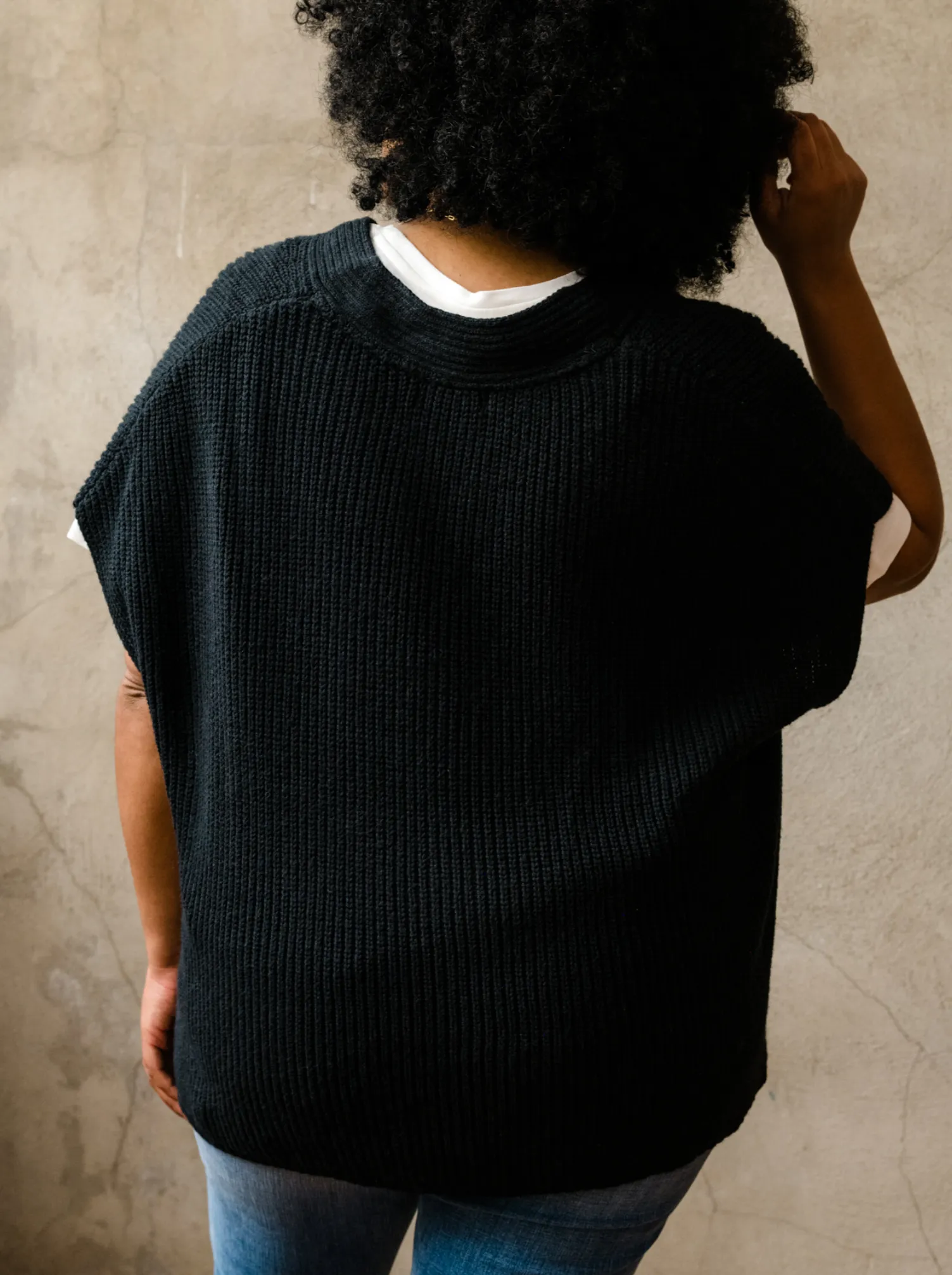 Ingrid Sweater Vest - Black,Women Sweaters