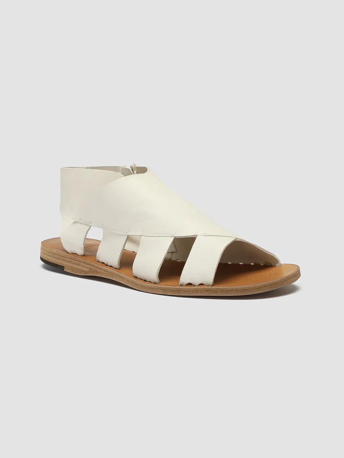 ITACA 044 - White Leather Peep Toe Sandals,Women Sandals