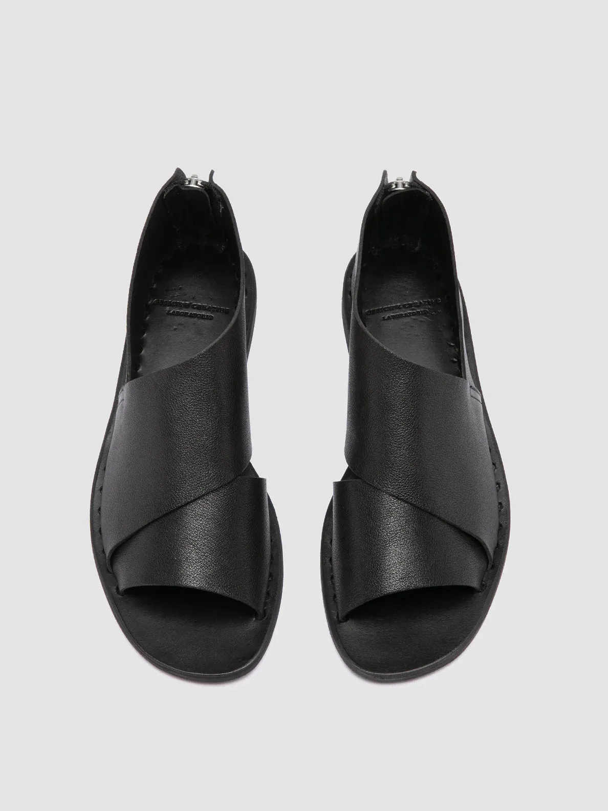 ITACA 046 - Black Leather Peep Toe Shoes,Women Sandals