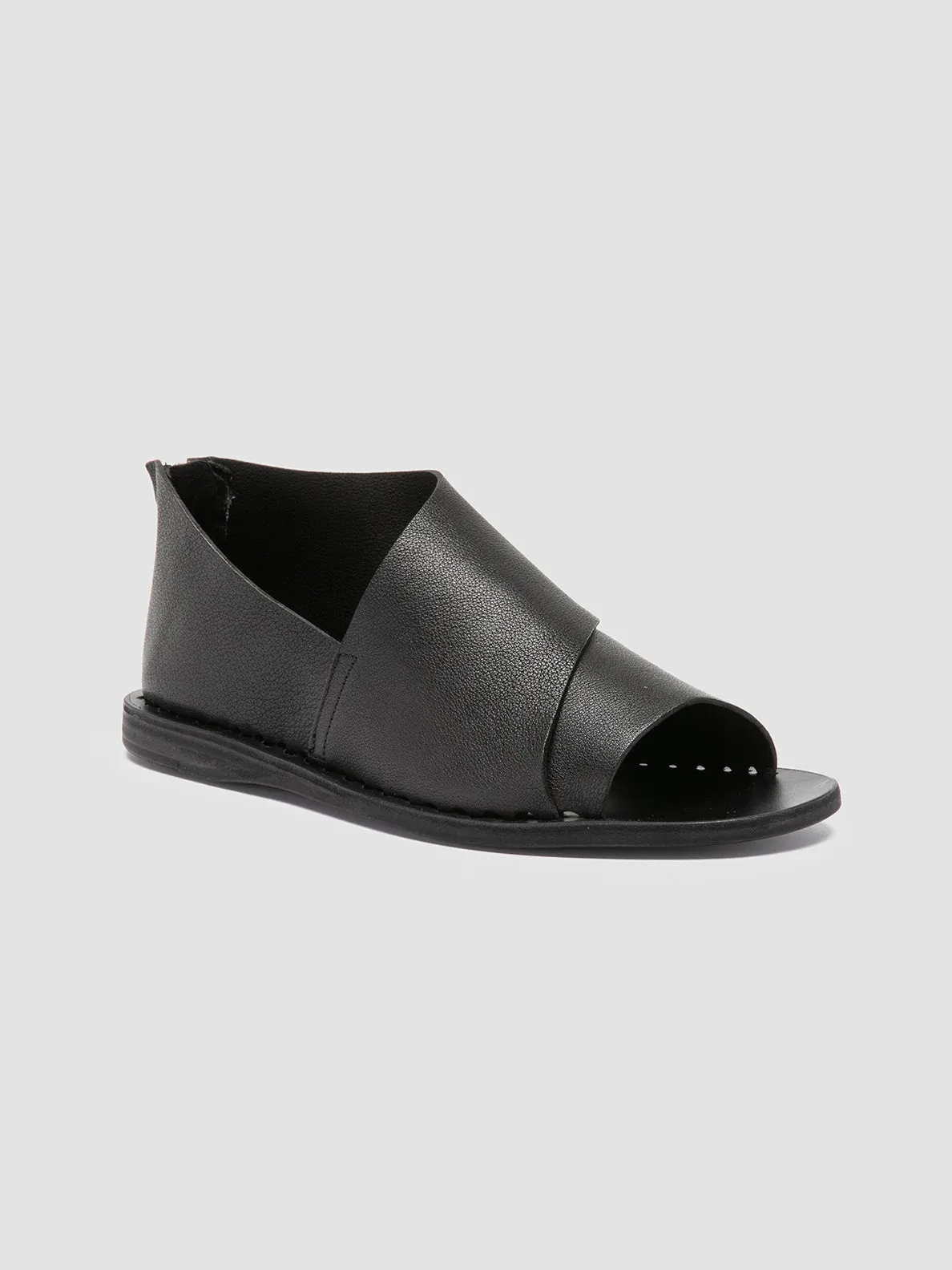 ITACA 046 - Black Leather Peep Toe Shoes,Women Sandals