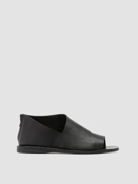 ITACA 046 - Black Leather Peep Toe Shoes,Women Sandals