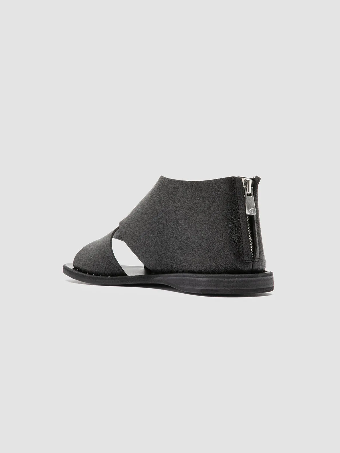 ITACA 046 - Black Leather Peep Toe Shoes,Women Sandals