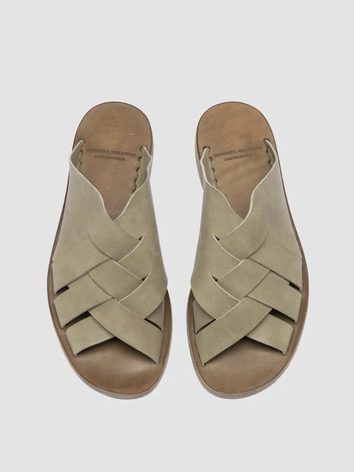 ITACA 049 - Green Leather Slide Sandals,Women Sandals