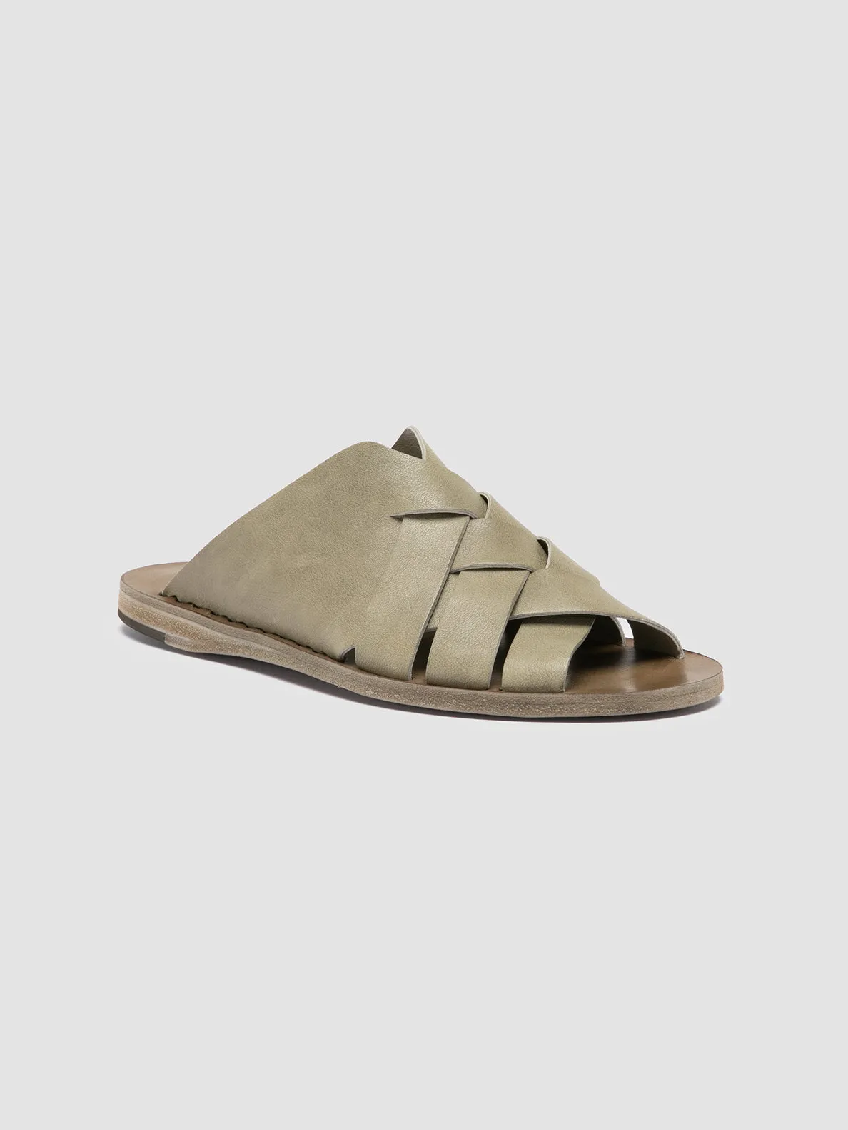 ITACA 049 - Green Leather Slide Sandals,Women Sandals
