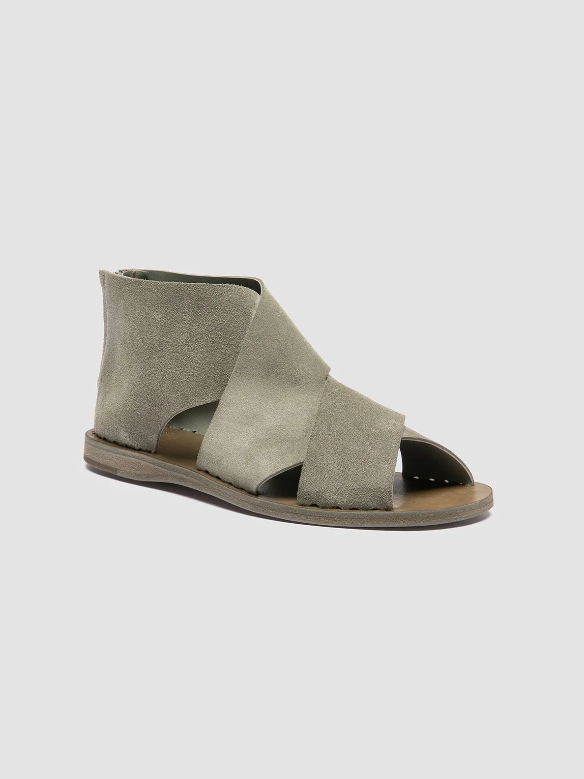 ITACA 052 - Green Suede Peep Toe Sandals,Women Sandals