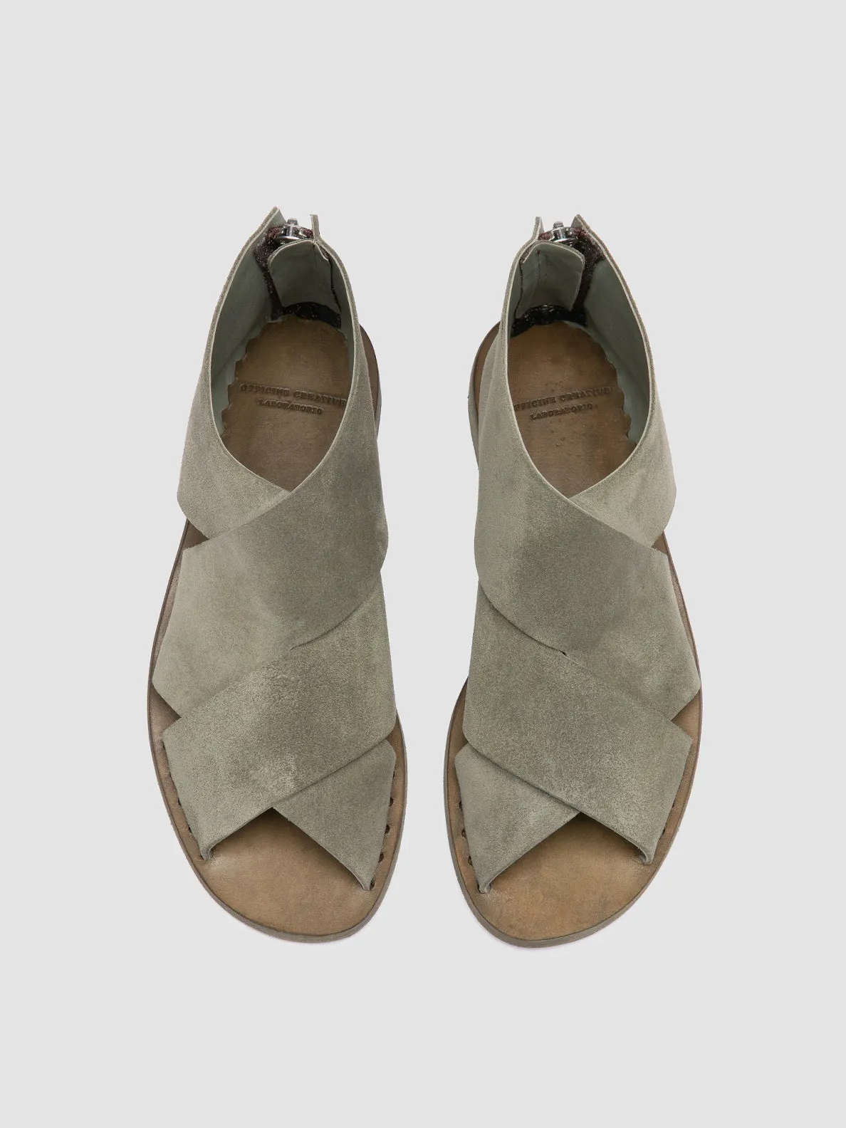 ITACA 052 - Green Suede Peep Toe Sandals,Women Sandals
