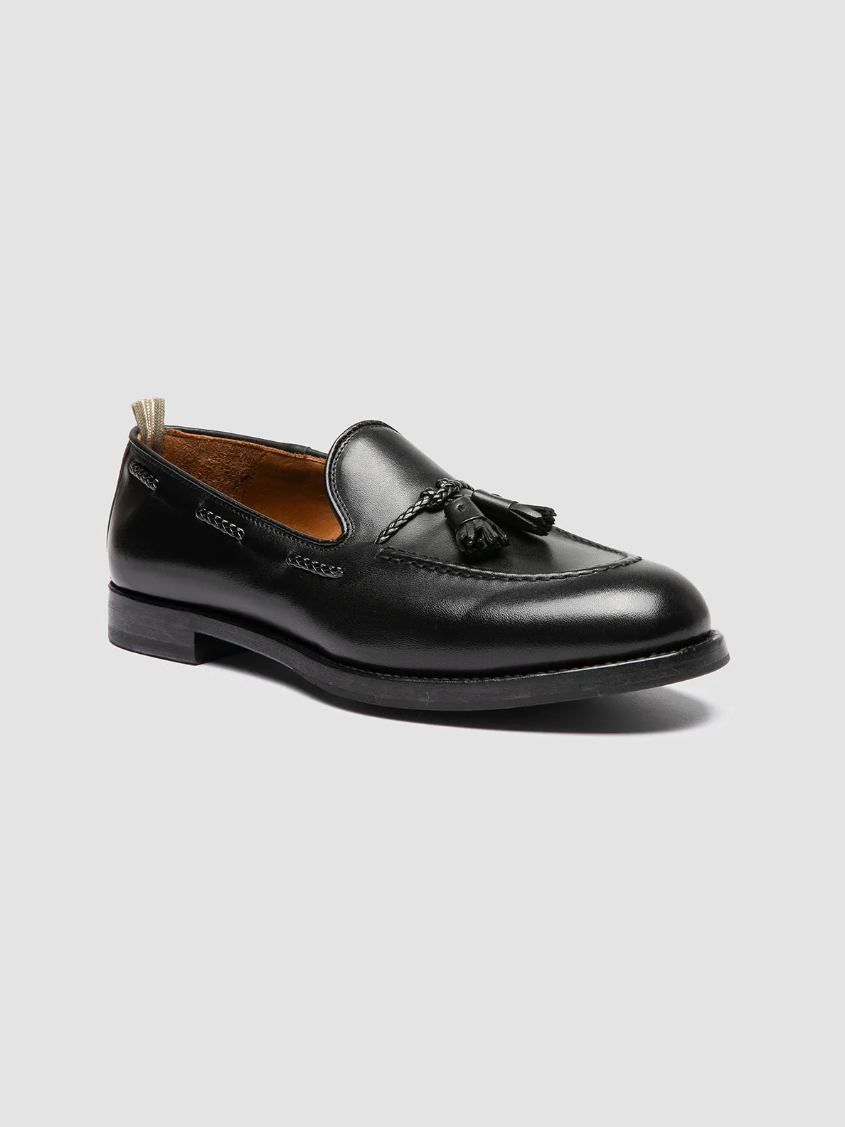 IVIES 002 - Black Leather Tassel Loafers,Men