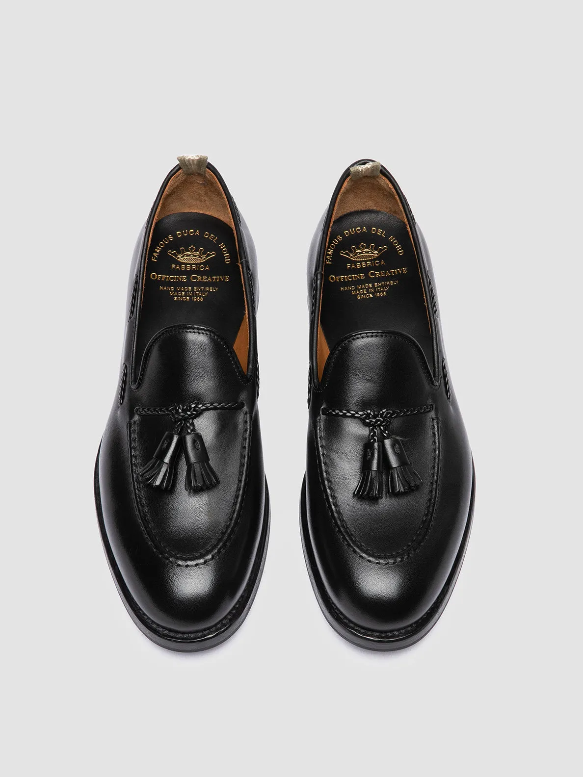 IVIES 002 - Black Leather Tassel Loafers,Men