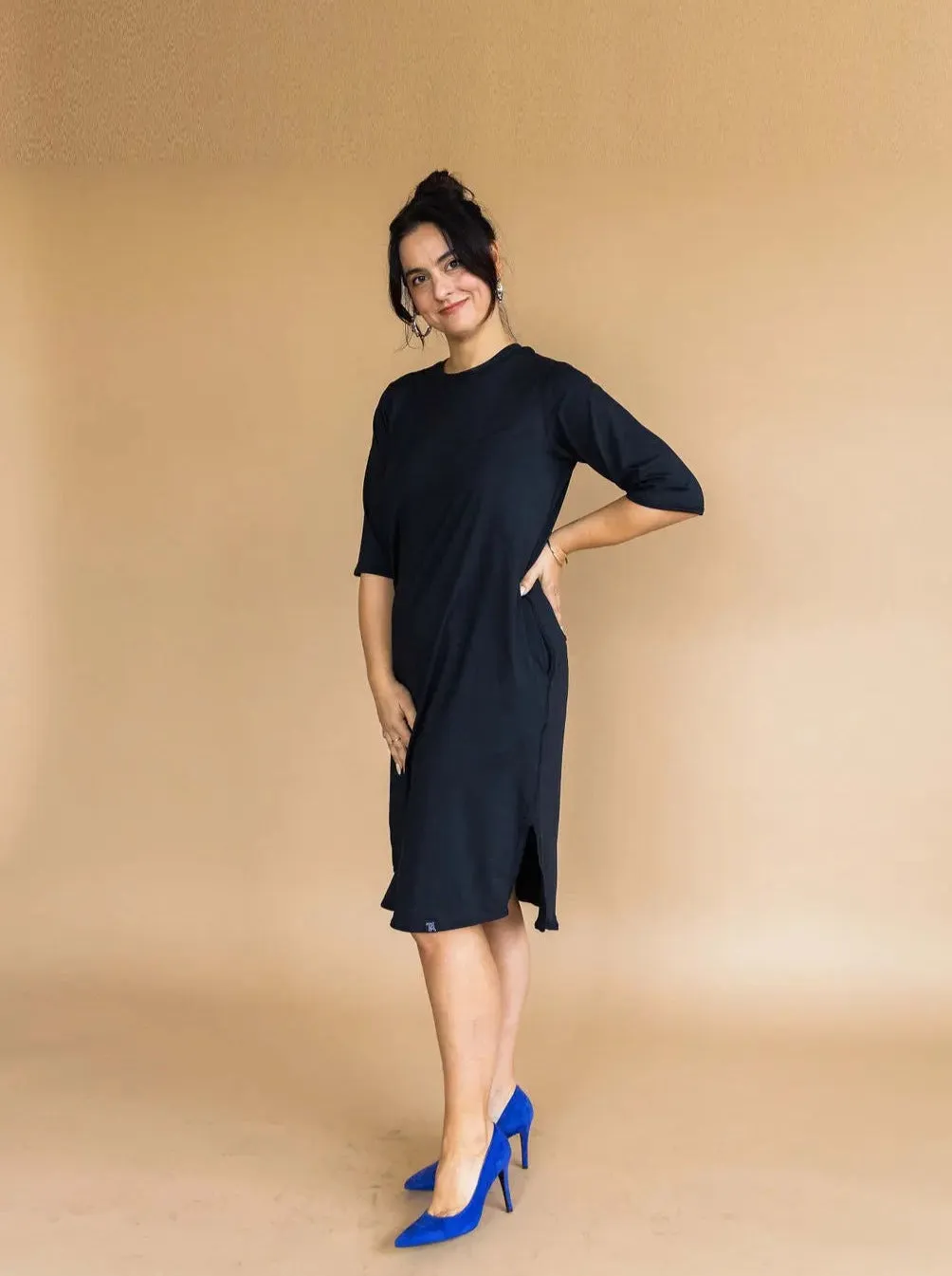 Jet Set Tee Dress - Black,Women Dresses