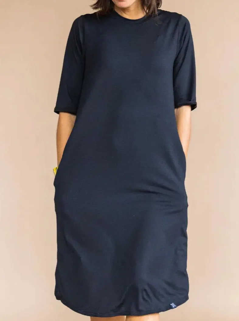 Jet Set Tee Dress - Black,Women Dresses