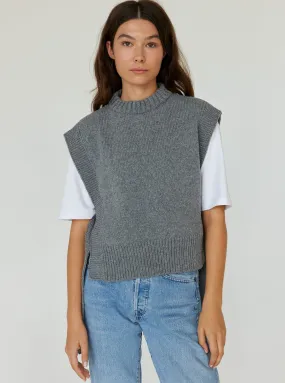 Kalvos Merino Wool Vest - Dove Grey,Women Sweaters