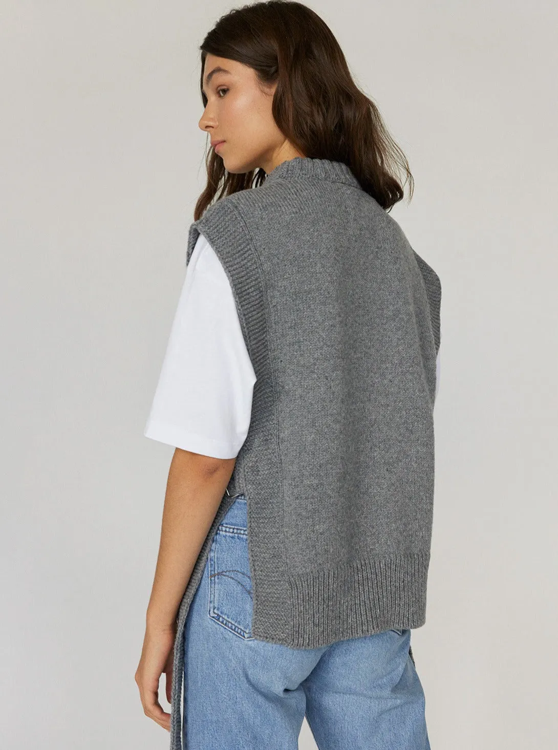 Kalvos Merino Wool Vest - Dove Grey,Women Sweaters