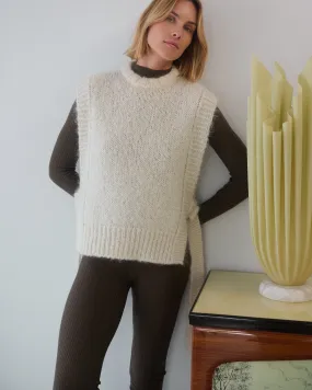 Kalvos: Sea Salt Mohair Vest,Women Sweaters