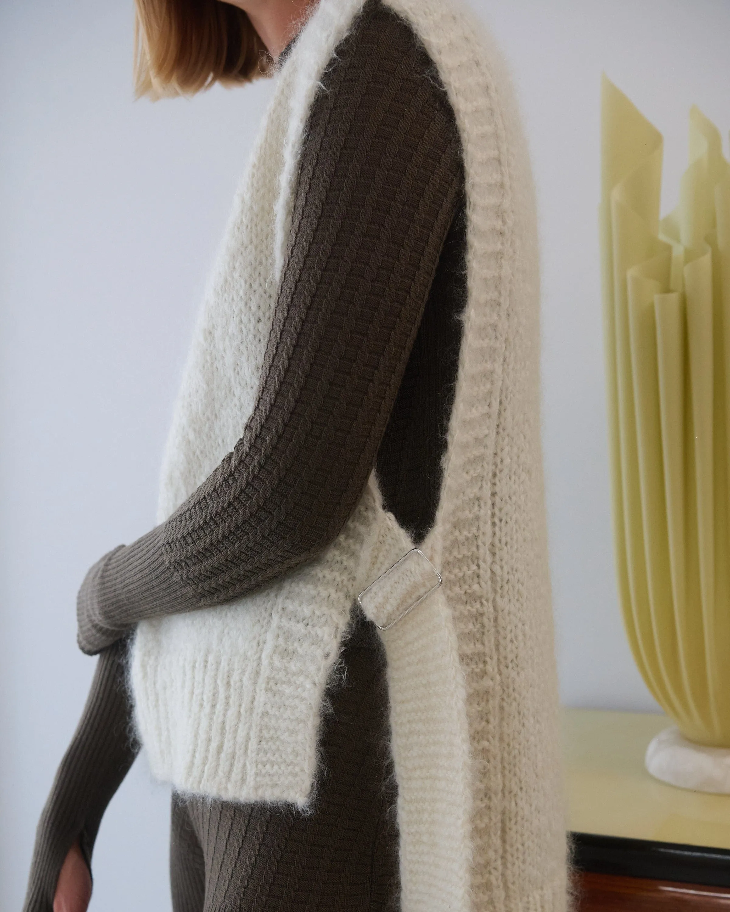 Kalvos: Sea Salt Mohair Vest,Women Sweaters