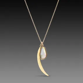 Labradorite and Crescent Moon Necklace,Jewelry Delicate & Elegant