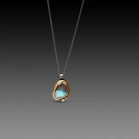 Labradorite with Two Diamonds Necklace,Jewelry Delicate & Elegant
