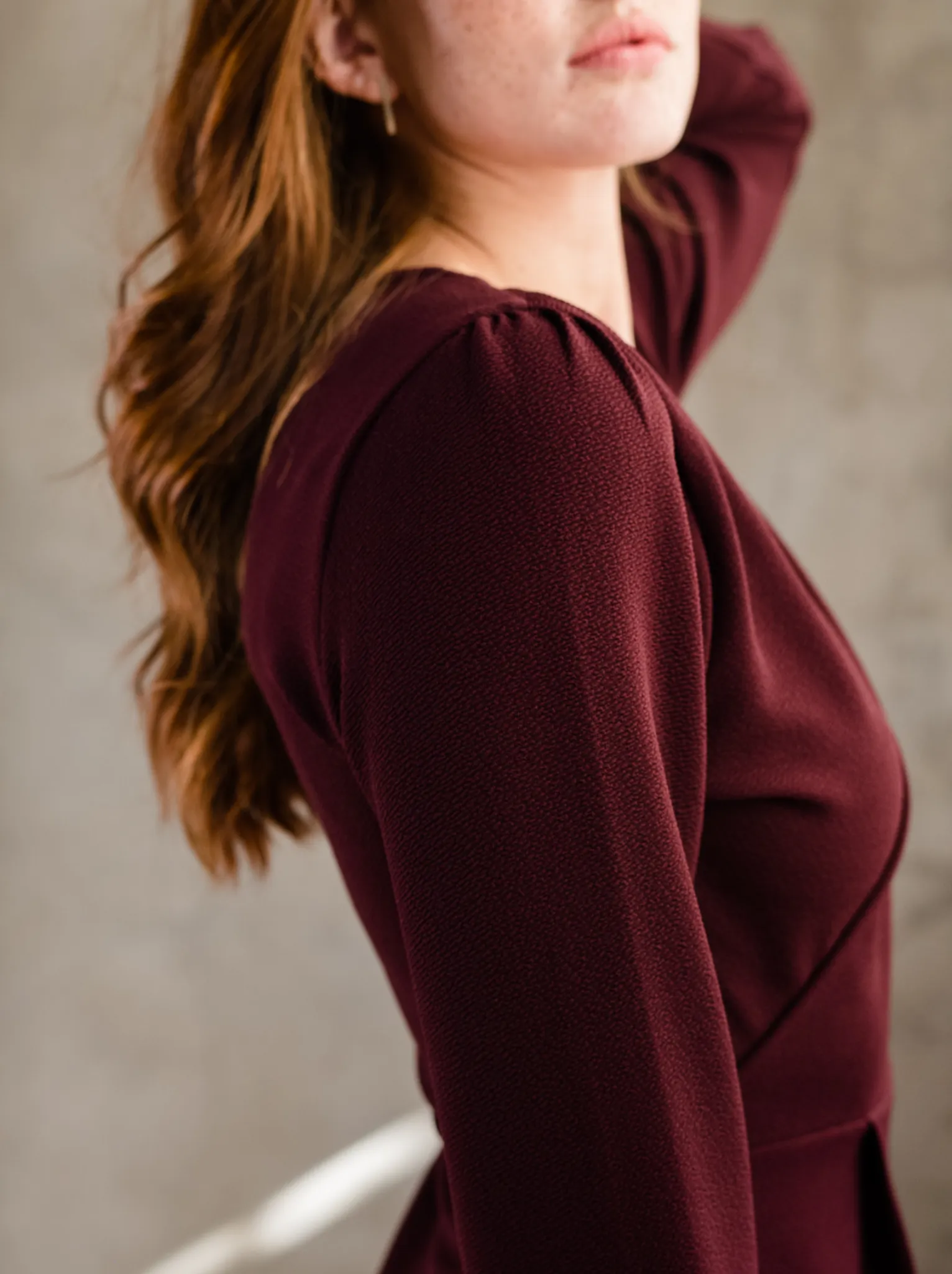 Lacy Crepe Wrap Mini Dress - Berry,Women Dresses
