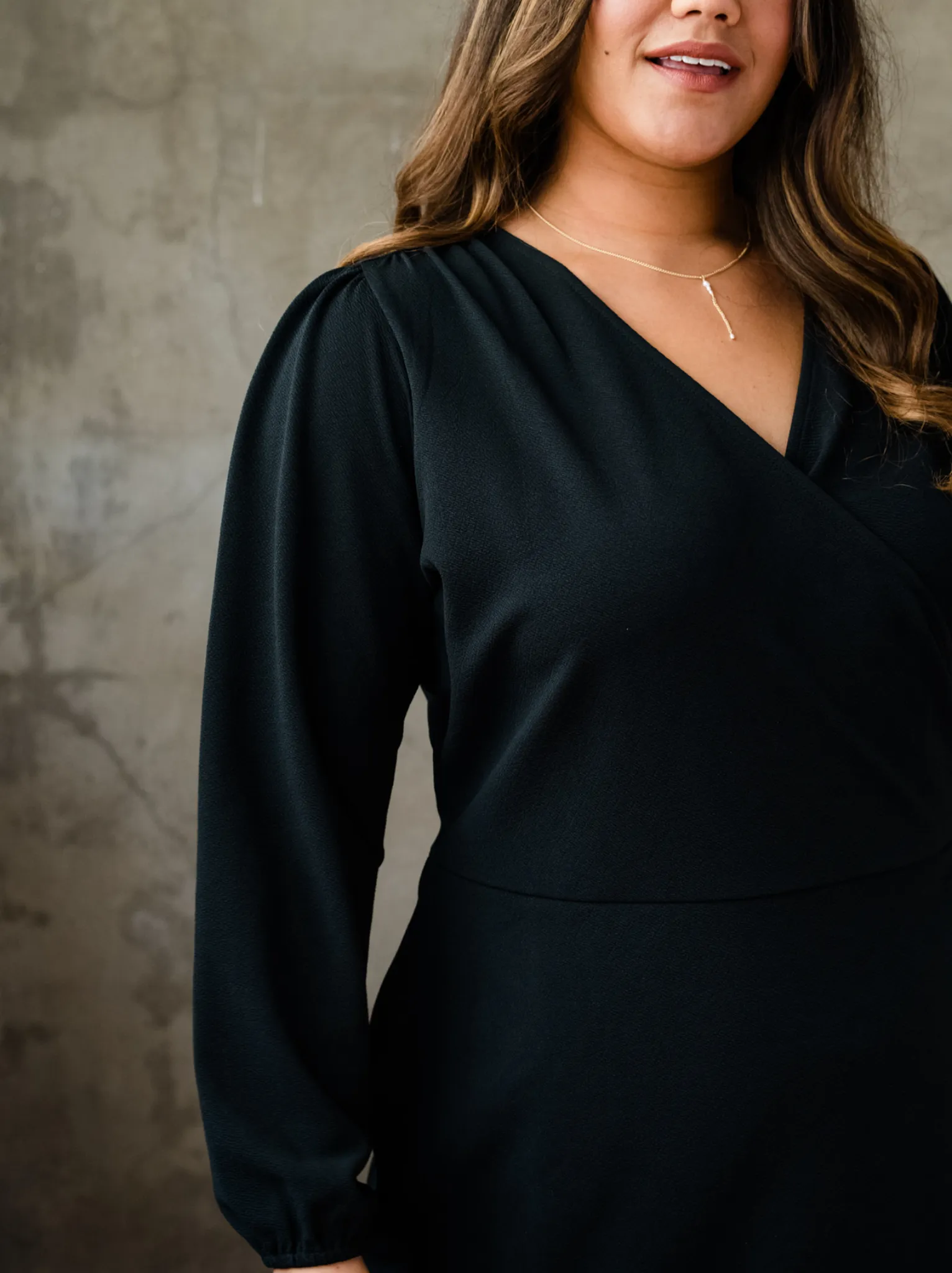 Lacy Crepe Wrap Mini Dress - Black,Women Dresses