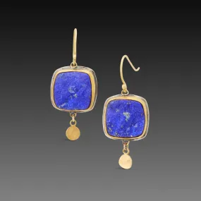 Lapis Earrings with Gold Disks,Jewelry Delicate & Elegant