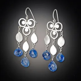 Large Filigree Chandelier Earrings with Kyanite,Jewelry Delicate & Elegant