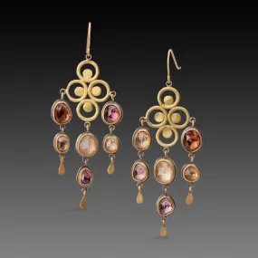 Large Filigree Zircon Chandelier Earrings,Jewelry Delicate & Elegant