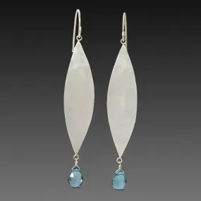 Large Single Leaf Earrings with Gem Drops,Jewelry Delicate & Elegant