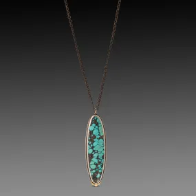Large Turquoise Ellipse Necklace,Jewelry Delicate & Elegant
