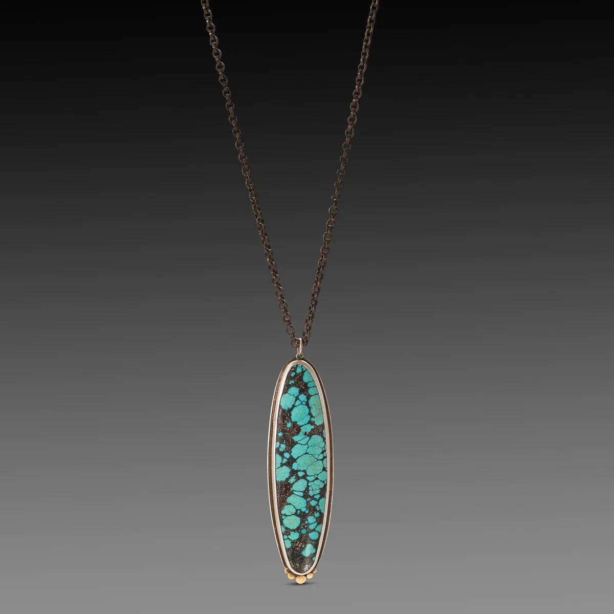 Large Turquoise Ellipse Necklace,Jewelry Delicate & Elegant