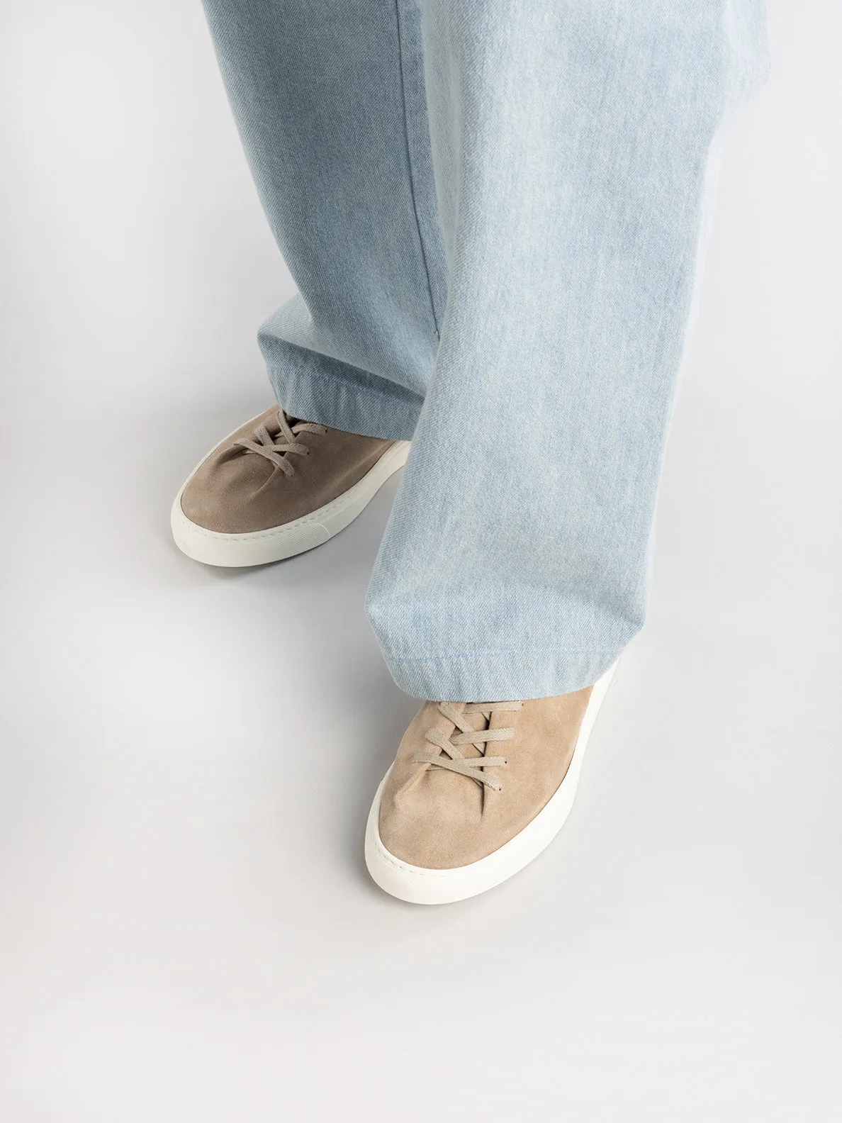 LEGGERA 001 - Brown Suede Low Top Sneakers,Men