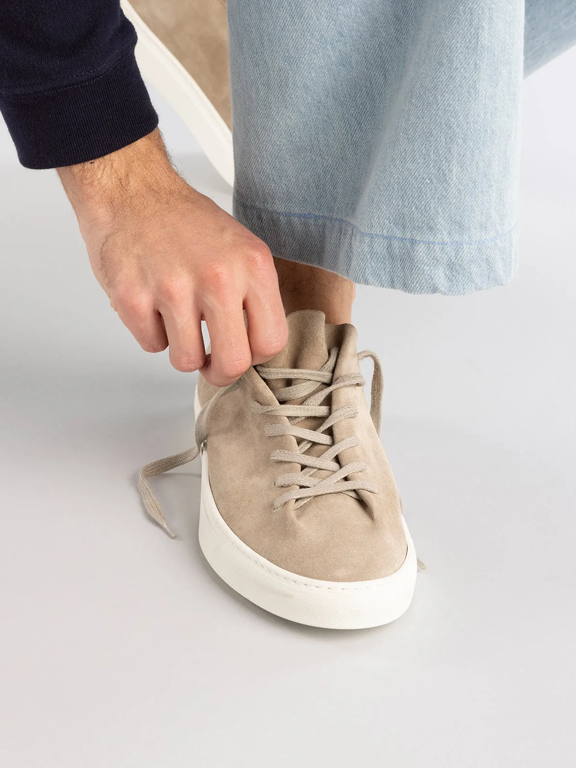 LEGGERA 001 - Taupe Suede Sneakers,Men