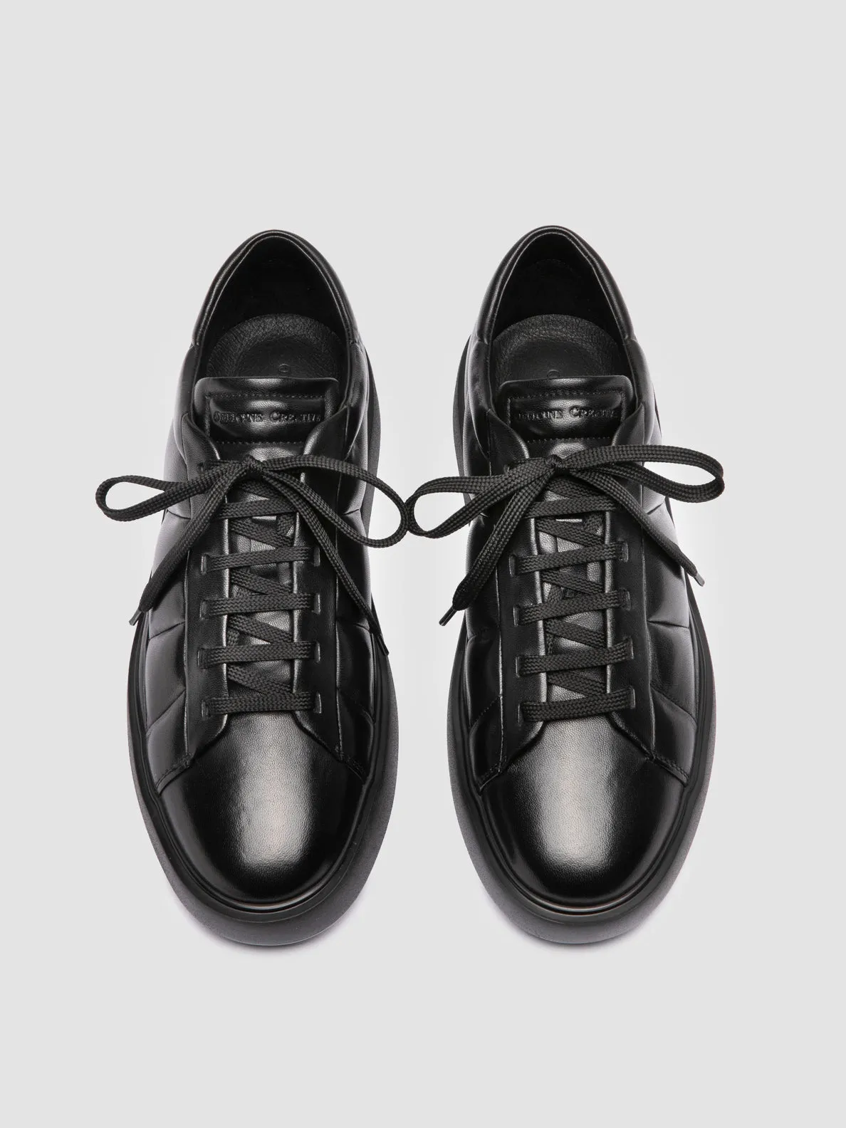 LEISURE 003 - Black Leather Sneakers,Men