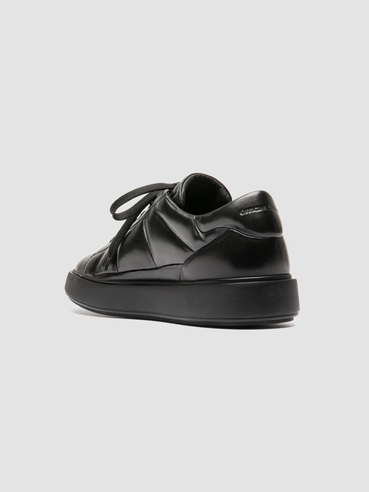 LEISURE 003 - Black Leather Sneakers,Men