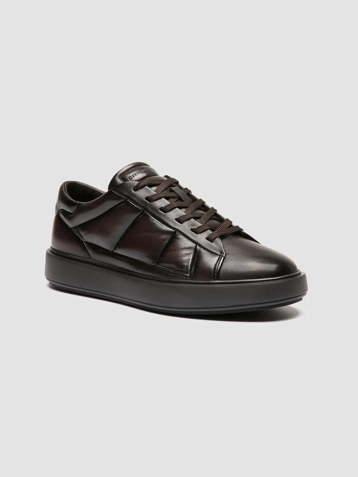 LEISURE 003 - Brown Leather Sneakers,Men