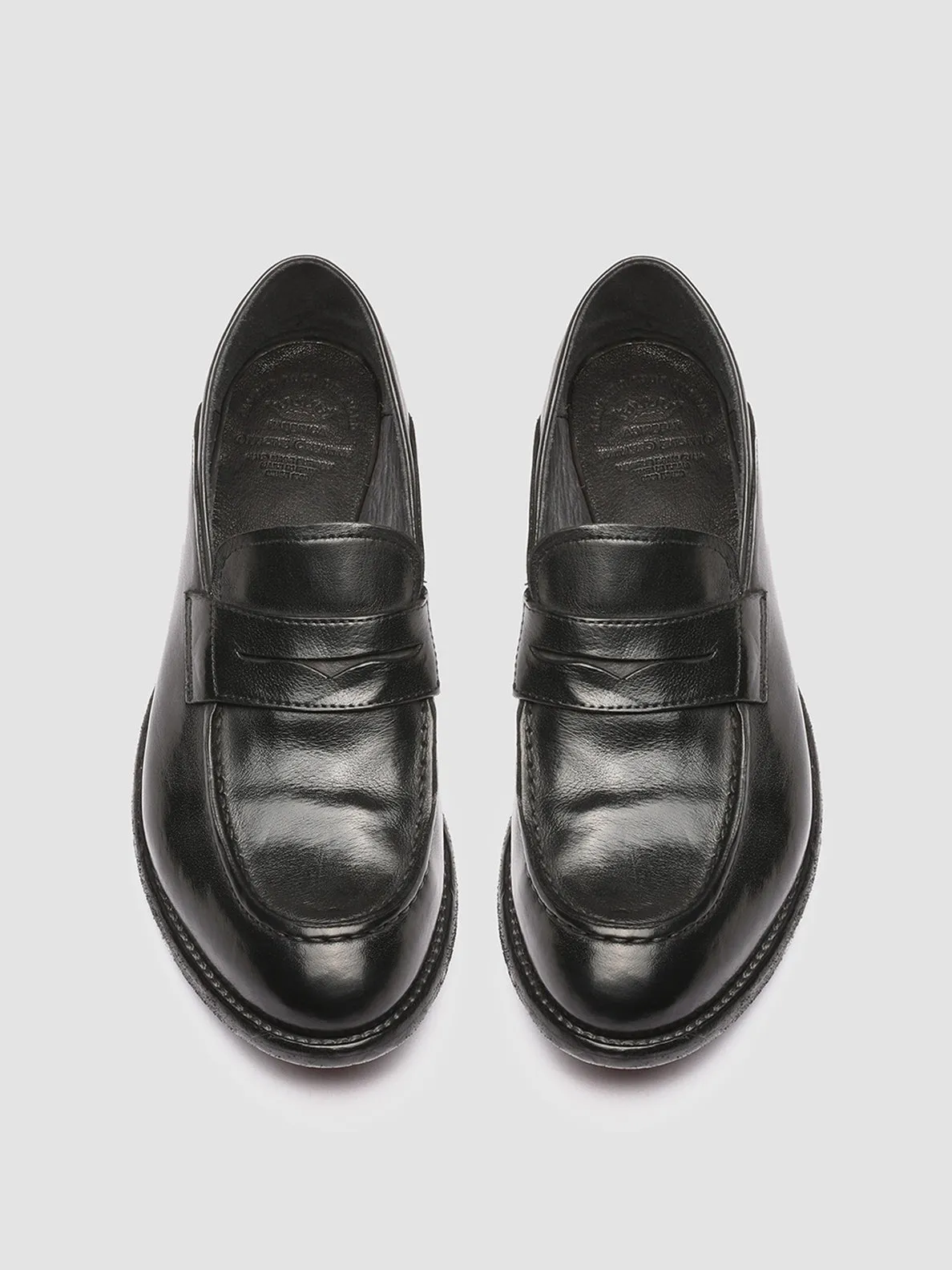 LEXIKON 140 - Black Leather Penny Loafers,Women