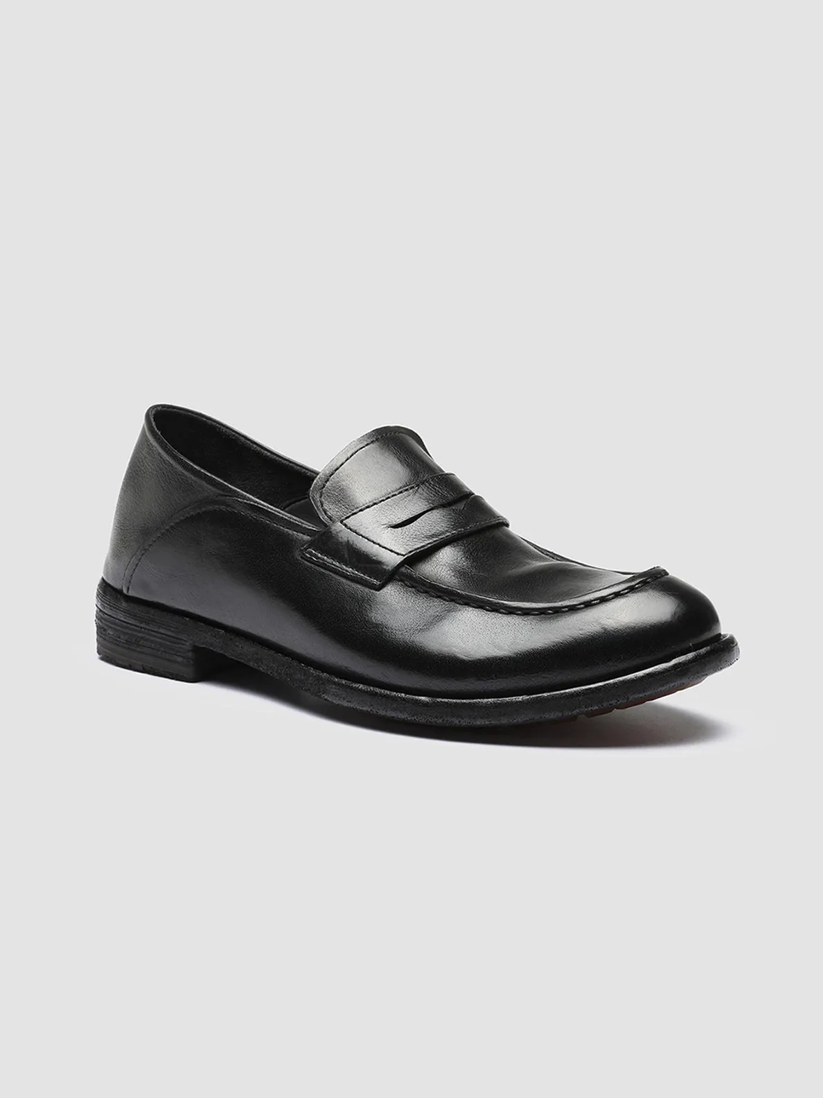 LEXIKON 140 - Black Leather Penny Loafers,Women