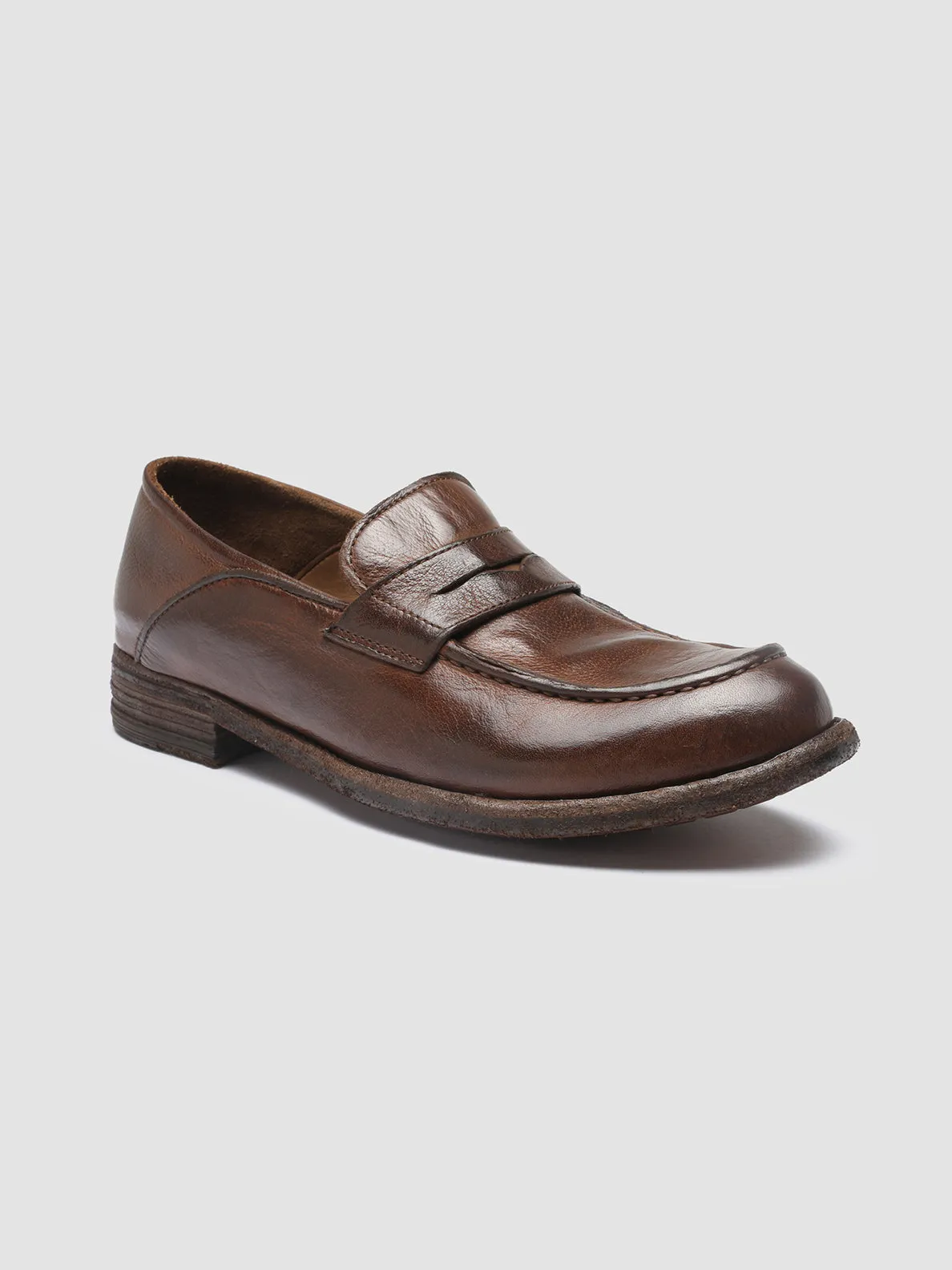 LEXIKON 140 - Brown Leather Penny Loafers,Women