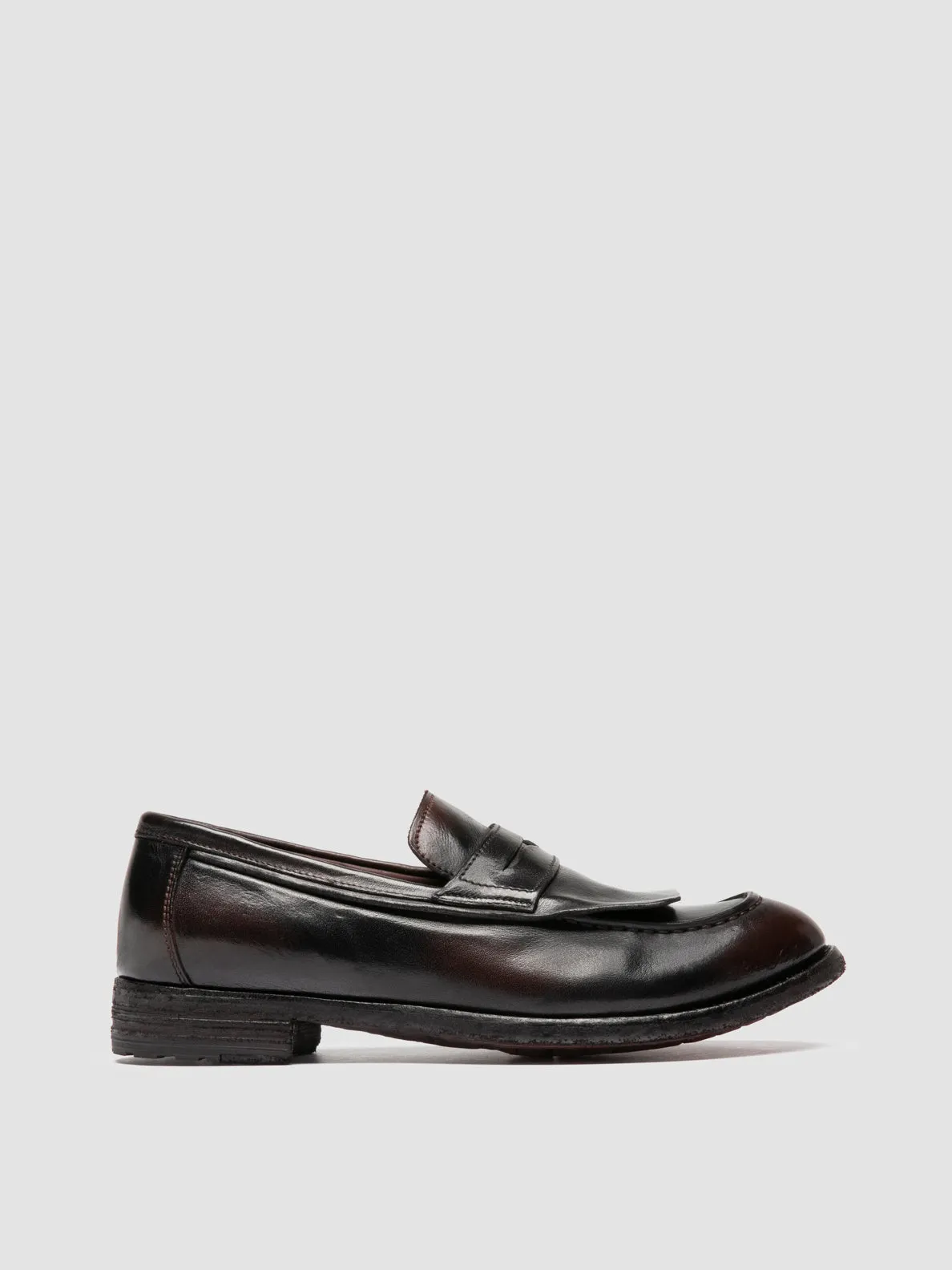 LEXIKON 158 -Green Leather Penny Loafers,Women